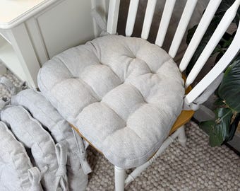 U Shape Dining Chair Cushion: Tweed Fabric, Organic Cushion Pads, New Apartment Gift