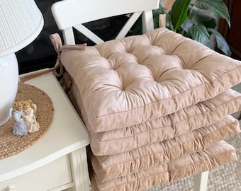 Velvet Tufted Trapezoid Chair Cushion, Dining Seat Pad, New Apartment Gift