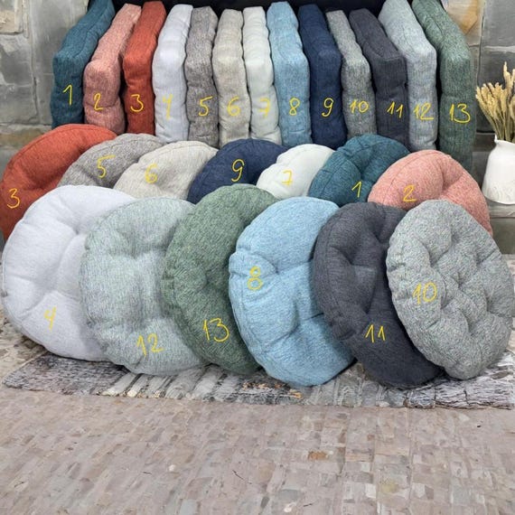 Chair Pads Square  Custom Chair Cushion Recycled Fabric and Poly Fill Home Comfort Decor Eco-friendly Seat Pad Relaxing Home Gift