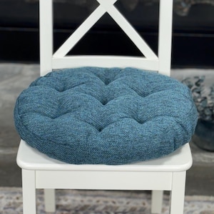 Chair Pads Round Chair Cushion with 7 Tufts Recycled Fabric Seat Pad Cozy Home Gift Kitchen Chair Decor Eco-friendly Relaxing Home Gift