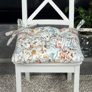 Square Chair Cushion Floral Print Seat Cushion Dining Cozy Home Decor Chair Cushions with Ties for Dining Chairs Vintage Floral Home Decor