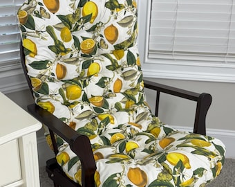 Rocking Chair Cushion, Lemon Custom Chair Pads, Retirement Gift, Glider Cushion Replacement