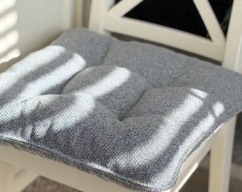 Tweed Dining Chair Cushion, Outdoor Cushion Seat Pad, Porch Farmhouse Decor, Hostess Gift