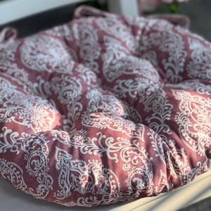 Round Chair Cushion Cotton Seat Cushions with Ties Cozy Decor Gift Outdoor Round Chair Cushion Balcony Seating Home Decor Chair Pad