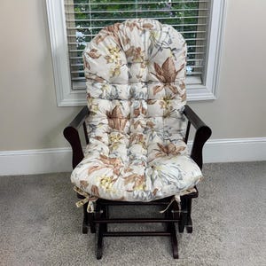 Rocking Chair Cushion Set, Floral Glider Replacement Cushions, Farmhouse Nursery Decor