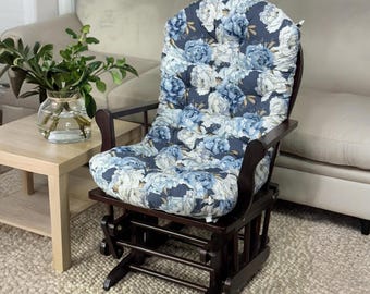 Peony Rocking Chair Cushion Pad for Kids Room Floral Pad Comfortable Thick Upholstery Vintage Floral Сushion Gift for Grandpa Cozy Chair Pad