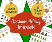30 Christmas Activity Printable | Christmas Coloring | Activity Worksheets | Activities for Kids | Christmas Printable | Activity Pages