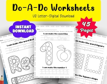 Do a Dot Numbers Shapes and Colors Printable Trace Numbers and Shapes Worksheets for Kids Dot Marker Worksheets Back to School Do a Dot