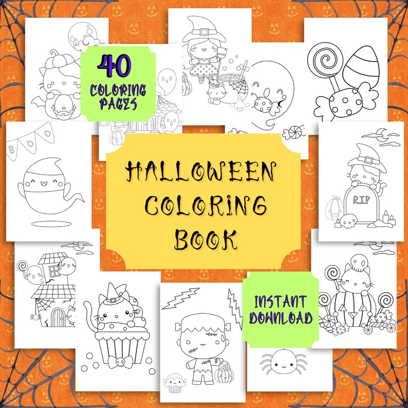 40 Halloween Coloring Printable Halloween Coloring Coloring Book 40 Halloween Coloring Printable Halloween Coloring Coloring Book