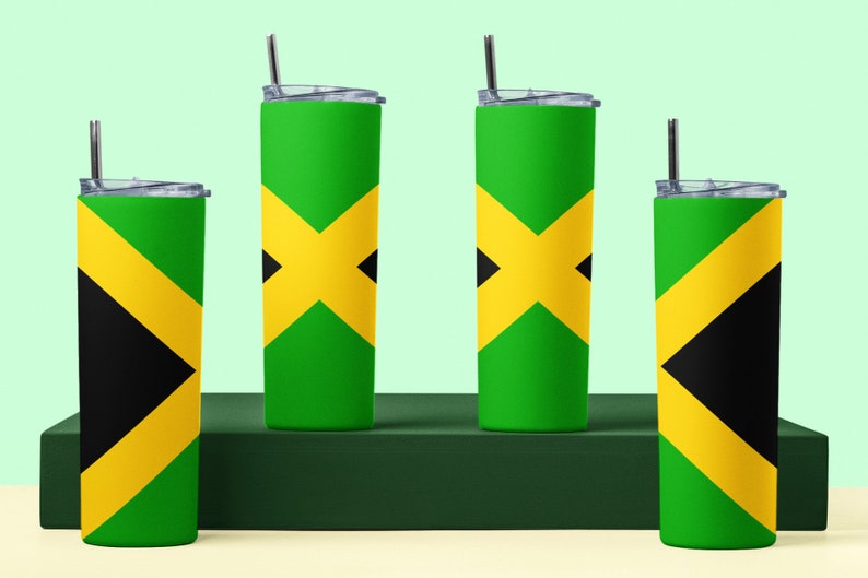 Jamaican Flag 20oz Tumbler, Stainless Steel, Personalized Gift