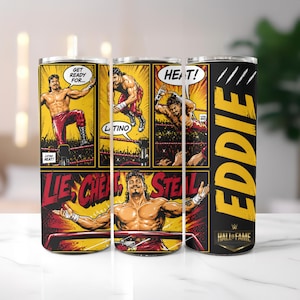 Eddie Guerrero 20oz Tumbler, Wrestling Fan, Travel Mug, Sports Lover, Gift For Him, Birthday Gift, Stainless Steel, Latino Heat, WWE Star