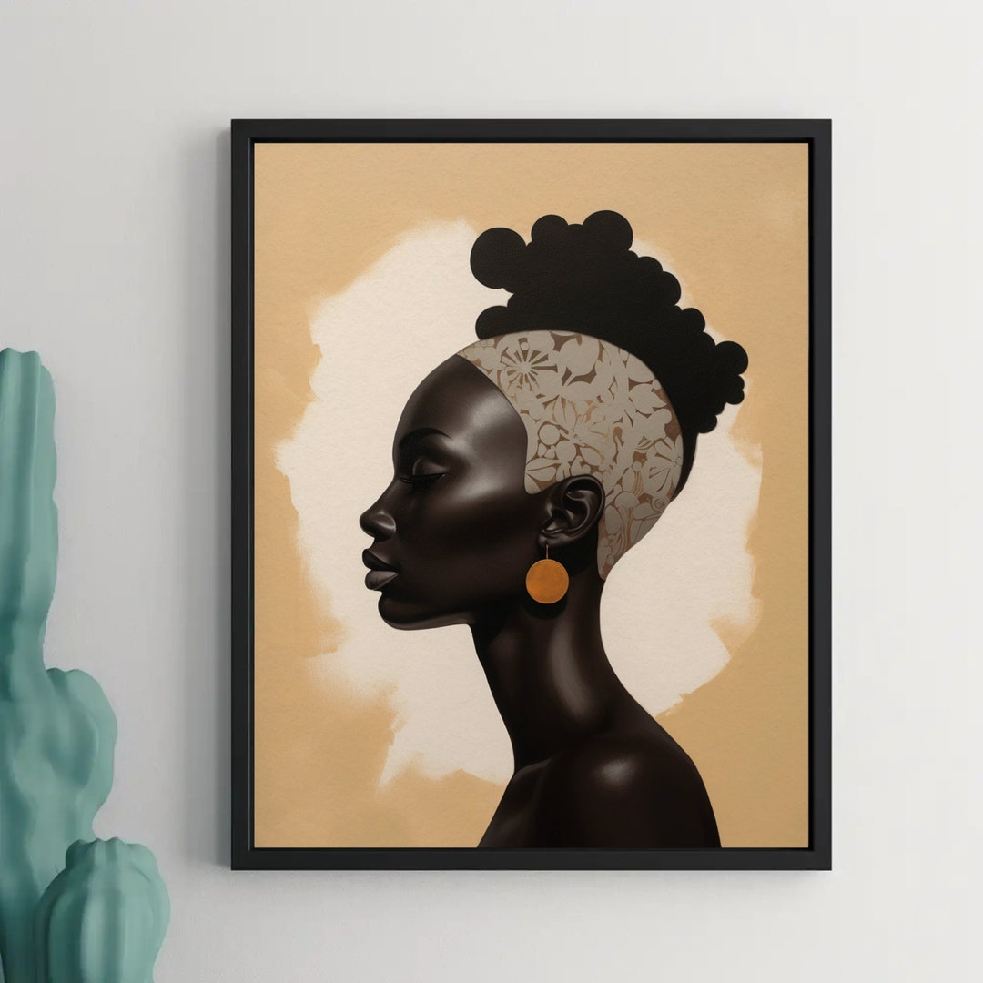 Printable Canvas, Portraits of Beautiful Black Women, Room Decor