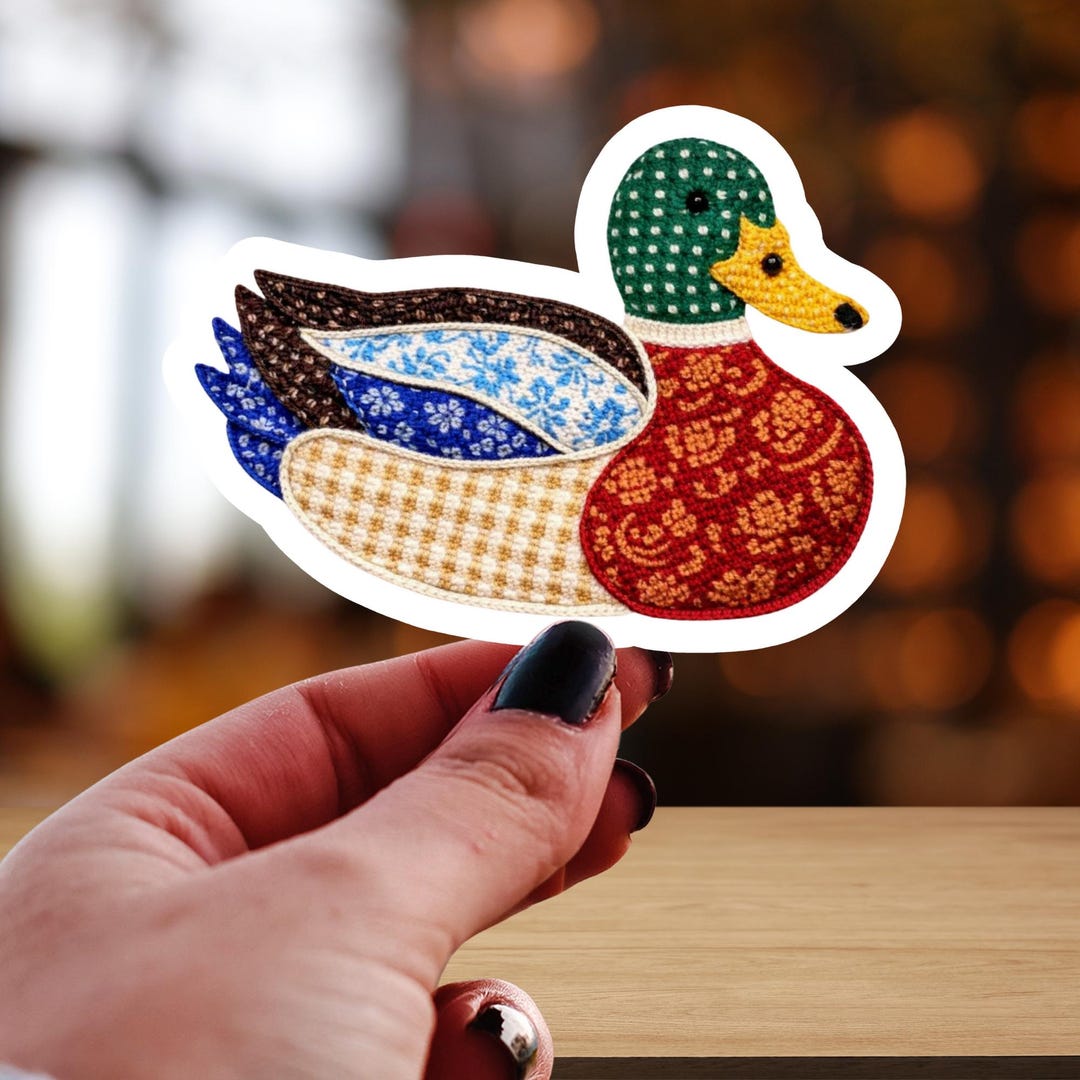 Mallard Duck Vinyl Sticker | Cute Duck Sticker | Folk Art Sticker ...