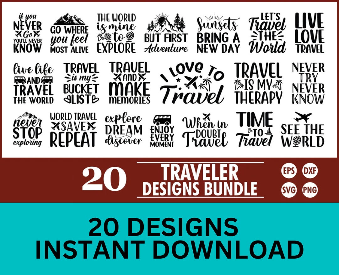 Travel Svg Bundle, Traveler Svg, Vacation Svg, Road Trip Svg, Svg Files