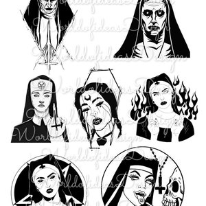 The Nun The Nun 2 Digital Files - Design Files - Cricut - SvG - Silhouette 7 svg 7 png 7 jpg