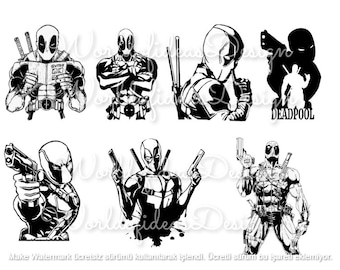 Deadpool SVG Clipart Bundle, Superhero Vector (Digital Download)