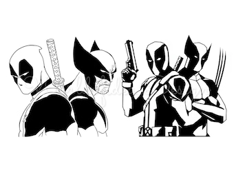 Deadpool & Wolverine gesneden SVG-bestanden: superheldenpakket (digitale download)