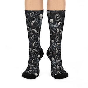 Octopus Cushioned Crew Socks, Octopus Socks