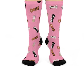 Cat Paw Socks, Pink Cat Socks, Cats Toe Bean Socks, Cute Cat Socks