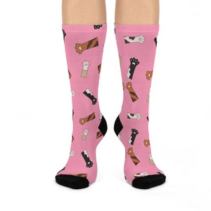 Cat Paw Socks, Pink Cat Socks, Cats Toe Bean Socks, Cute Cat Socks