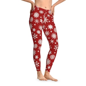 Christmas Leggings, Snowflake Yoga Pants