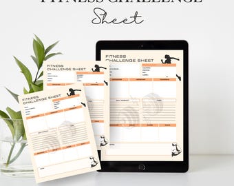 Customizable Fitness Challenge Sheet for Setting and Crushing Your Personal Fitness Milestones