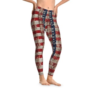 American Flag Stretchy Leggings, Patriotic Leggings,