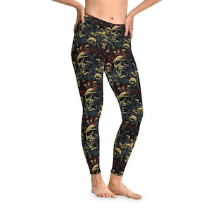 Skull Stretchy Leggings, Horror Leggings, Goth Leggings