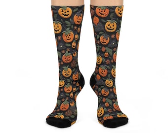 Calzini imbottiti a forma di zucca, calzini autunnali, calzini di Halloween