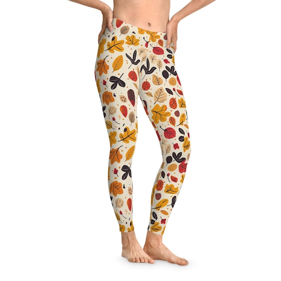 Fall Leggings, Leaf Themed Leggings, Fall Yoga Pants