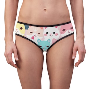 Kawaii Panties, Cat Panties, Womens Panties, Kawaii Cat Women's Briefs, Kawaii Lingerie