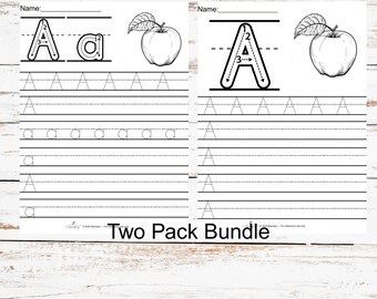 Alphabet Tracing Worksheets Bundle | Uppercase & Lowercase Letter Practice PDF | Preschool  Kindergarten Handwriting Printable Pack