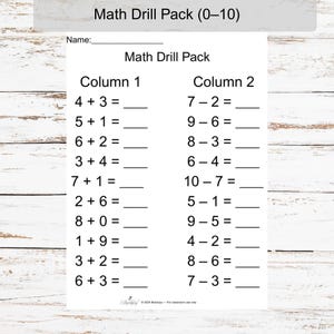Matheübung Arbeitsblätter Advents-Addition 0–10 | Timed Test Übung | Kindergarten 1.Klasse PDF zum ausdrucken