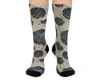 Snake Pattern Cushioned Crew Socks