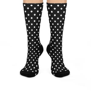 Black and White Dotted Socks, Casual Socks, Fun Socks, Patterned Socks, Everyday Socks, Stylish Socks
