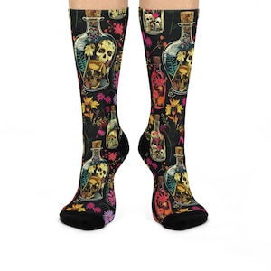 Dark Fantasy Apothecary, Gothic Sock Set, Witchy Footwear, Halloween Stockings, Unique Gift Idea