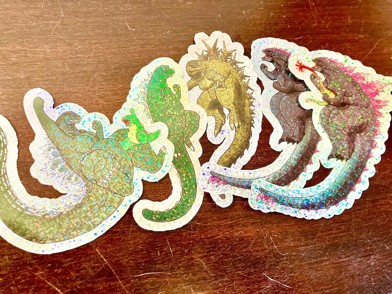 Godzilla Sticker Pack (multiple Options Including Holographic Stickers ...