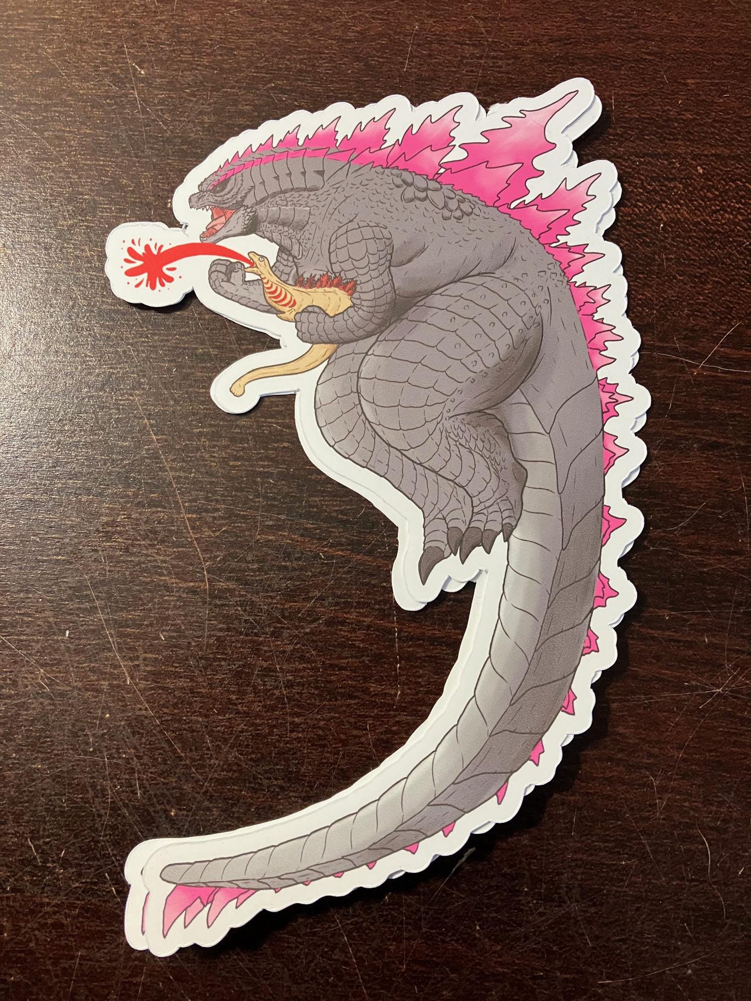 Evolved Godzilla Sticker (holographic/vinyl, Large and Small Options ...