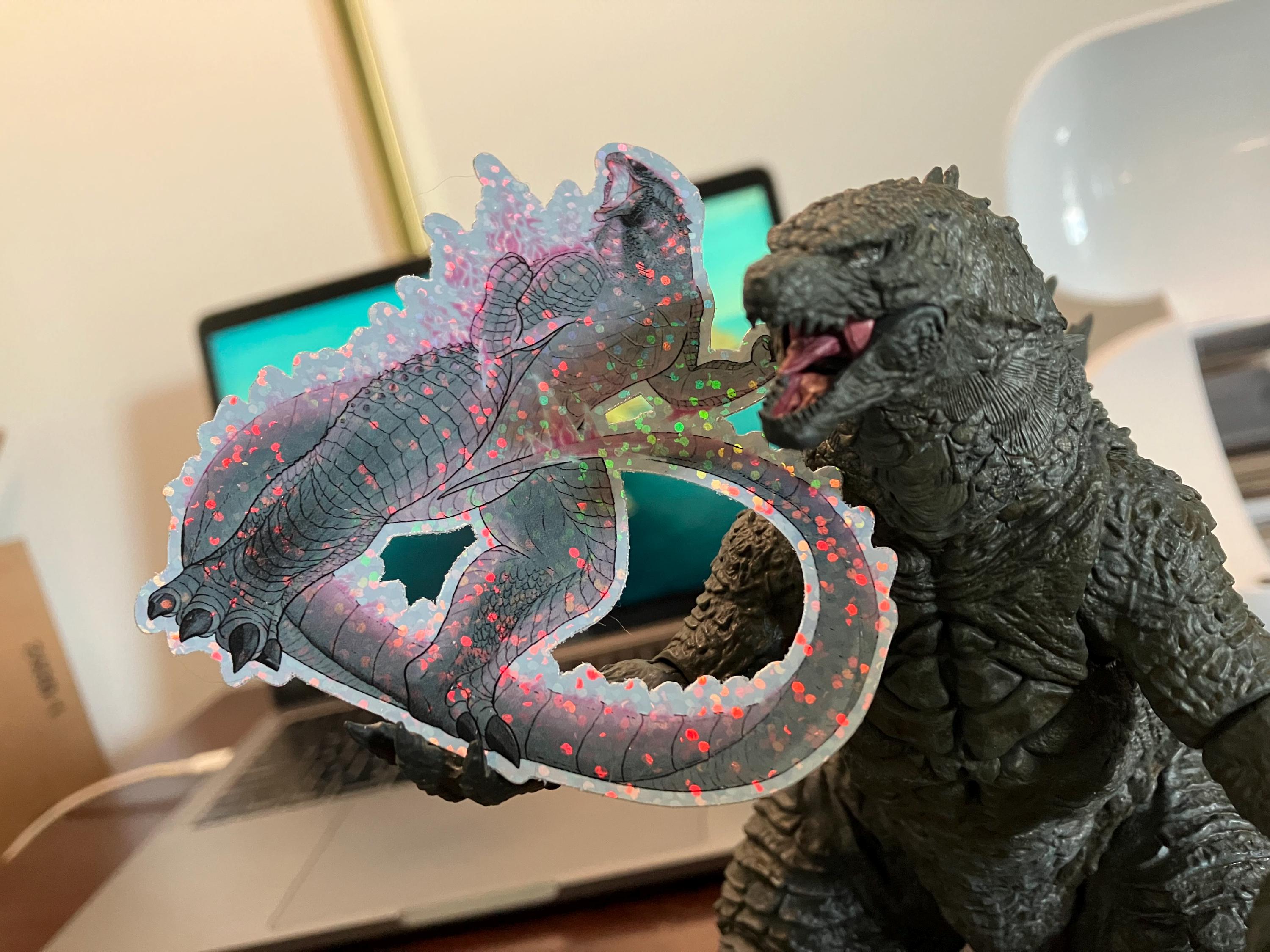 Evolved Godzilla Sticker (holographic/vinyl, Large and Small Options ...