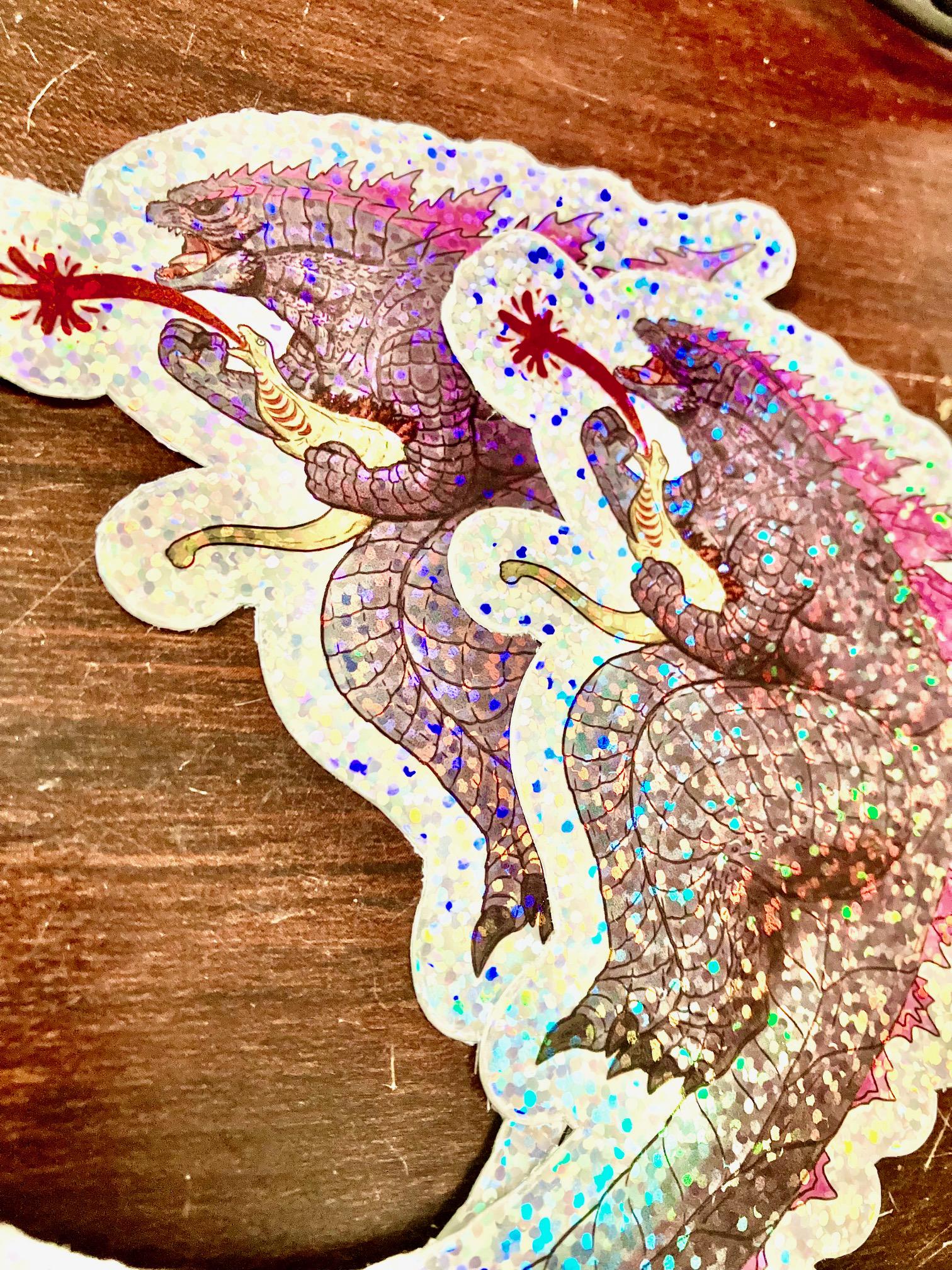 Evolved Godzilla Sticker (holographic/vinyl, Large and Small Options ...