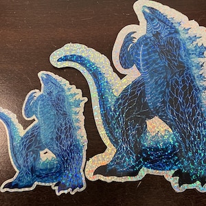Supercharged Godzilla Sticker (Matte/Holographic and large/small) options