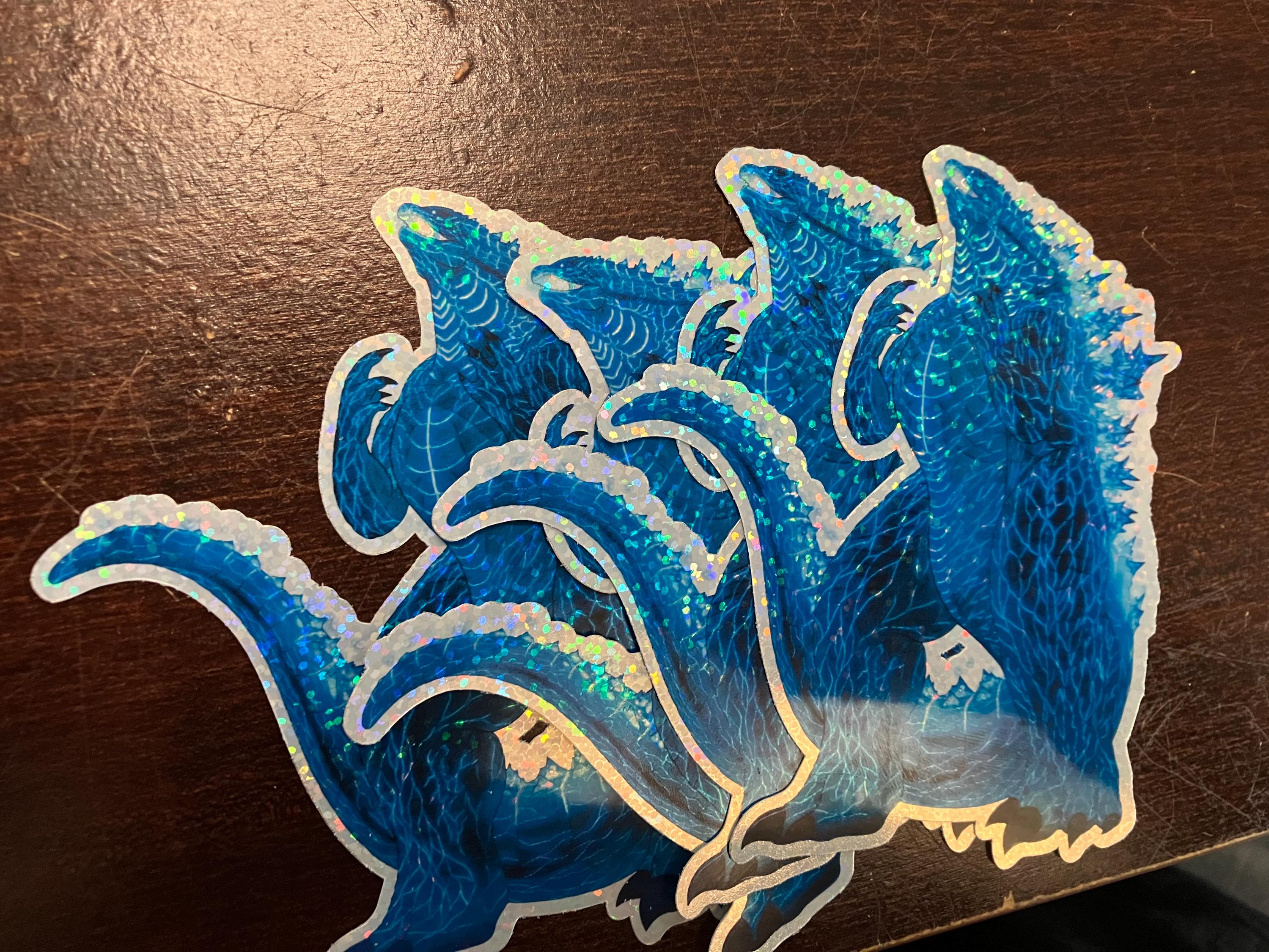 Godzilla Presentation Sticker Supercharged Godzilla Sticker (matte/holographic and Large/small ...