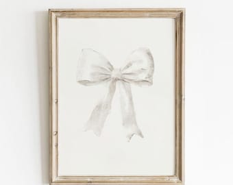 Biały nadruk kokardki, sztuka preppy, malowanie kokardki, nadruki w akademiku, estetyczny nadruk w kolorze kości słoniowej, białe plakaty retro, nadruki w akademiku, biała dziewczęca ściana westernowa