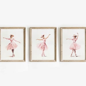 Ballerina Cowgirl Print Set of 3, Western Wall Art, Vintage Pink Print, Girly Aesthetic, Retro Poster, Coquette Poster,
