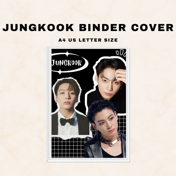 Digital BTS Jungkook Binder Cover | BTS Binder Digital Cover Printable Binder Cover Jungkook Cover KPOP Filler Divider Bangtan Sonyeondan