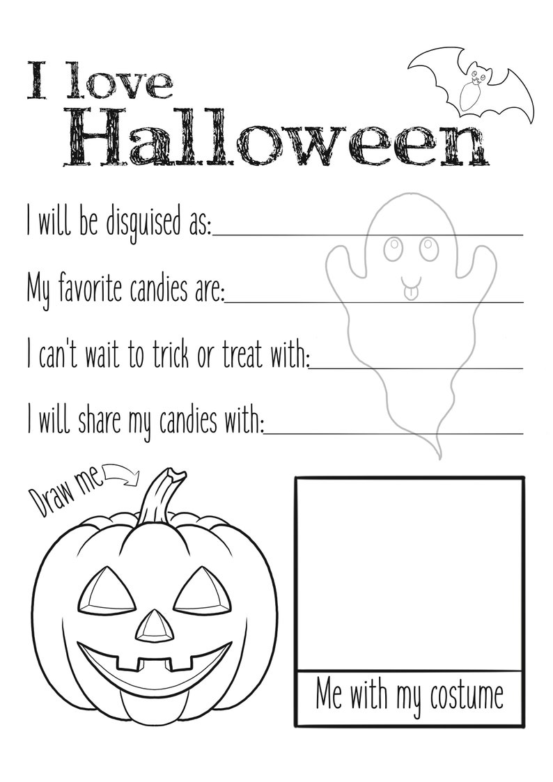 Printable Halloween Activity for Kids Etsy