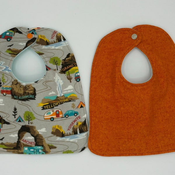 Baby Bib Gift Set | Toddler Bibs | National Parks | Camping | Flannel Bibs | Fleece Bibs