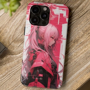 Anime iPhone Case - iPhone Tough Protective Phone Cover | Kawaii & Samurai Aesthetic | Tough Case for iPhone Models 15 14 and More