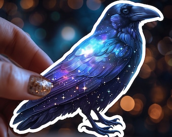 Galaxy Crow Sticker Galaxy Raven Sticker Crow Sticker Raven Sticker Crow Art Raven Art Crow Decal Raven Decal Laptop Sticker