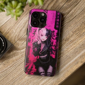 Anime iPhone Case Kawaii iPhone Case Punk iPhone Case Harajuku Phone Case Waifu iPhone Case - Punk Girl &quot;Rin&quot; iPhone Case - Kawaisa Kafuka